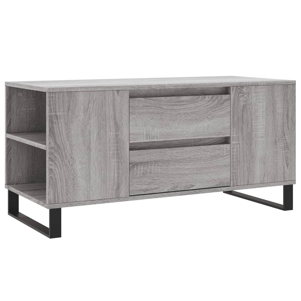 szürke sonoma színű szerelt fa dohányzóasztal 102x44,5x50 cm