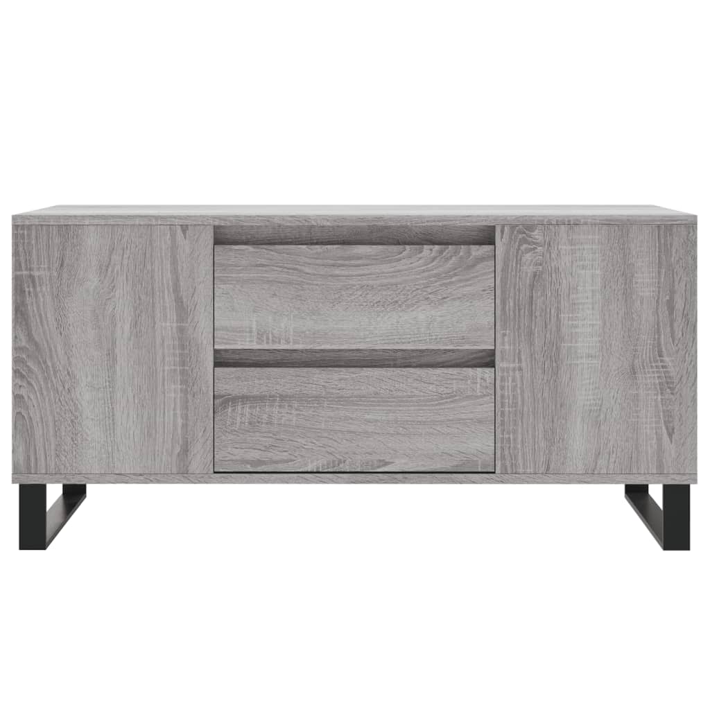 szürke sonoma színű szerelt fa dohányzóasztal 102x44,5x50 cm