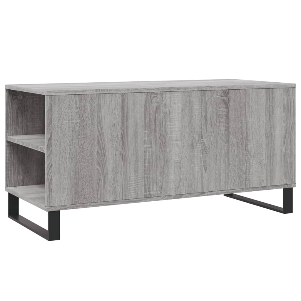 szürke sonoma színű szerelt fa dohányzóasztal 102x44,5x50 cm