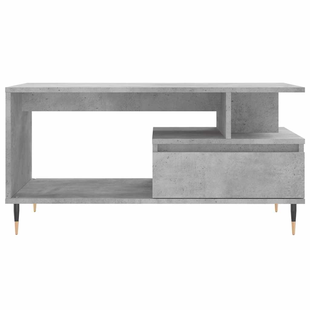 betonszürke szerelt fa dohányzóasztal 90x49x45 cm
