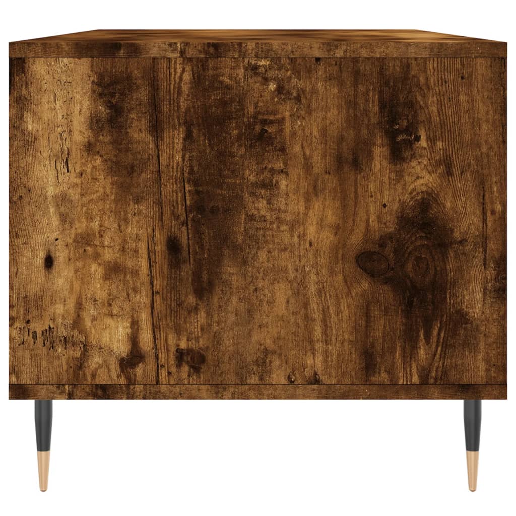 füstös tölgy színű szerelt fa dohányzóasztal 90x49x45 cm