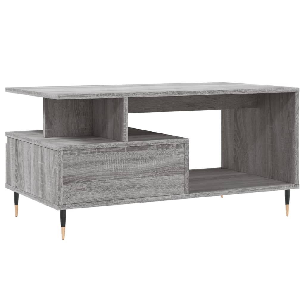 szürke sonoma szerelt fa dohányzóasztal 90x49x45 cm