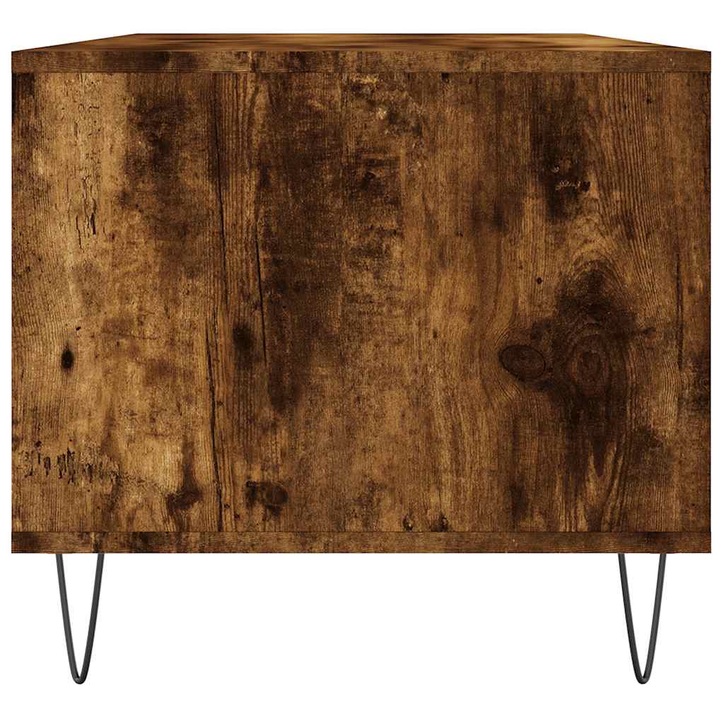 füstös tölgy színű szerelt fa dohányzóasztal 90x49x45 cm