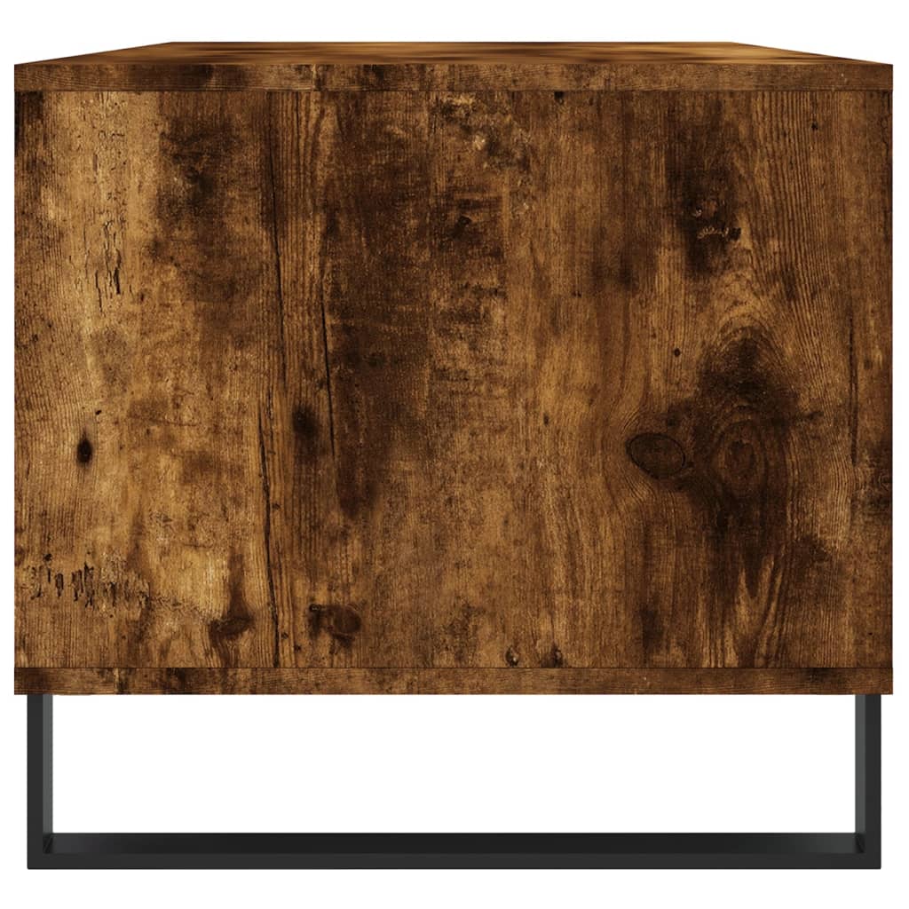 füstös tölgy színű szerelt fa dohányzóasztal 90x49x45 cm