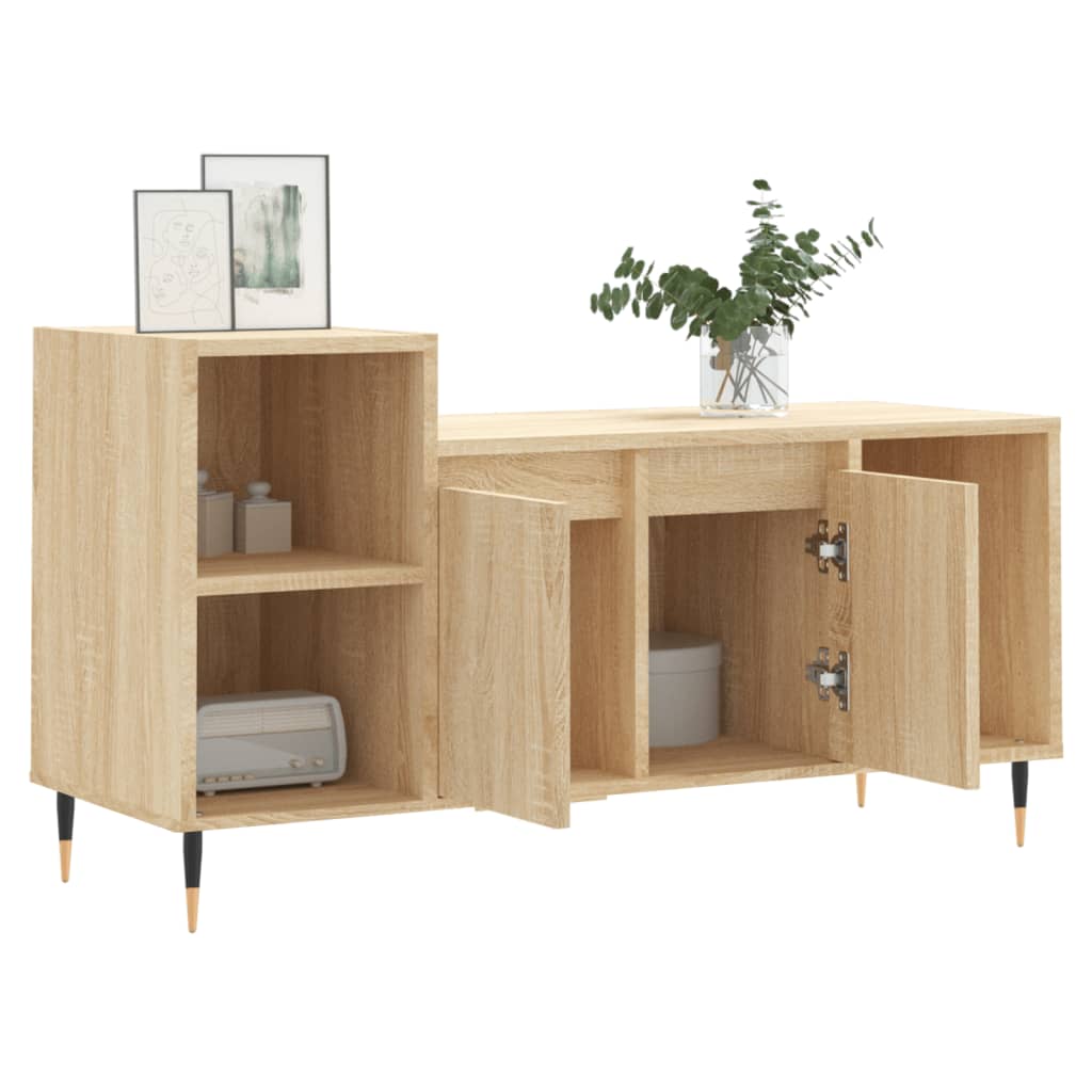 sonoma tölgyszínű szerelt fa TV-szekrény 100x35x55 cm