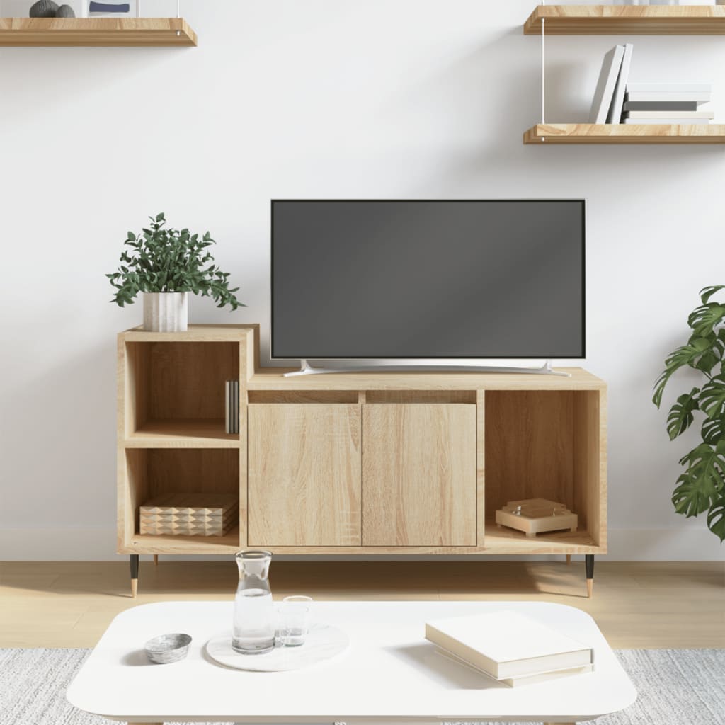 sonoma tölgyszínű szerelt fa TV-szekrény 100x35x55 cm
