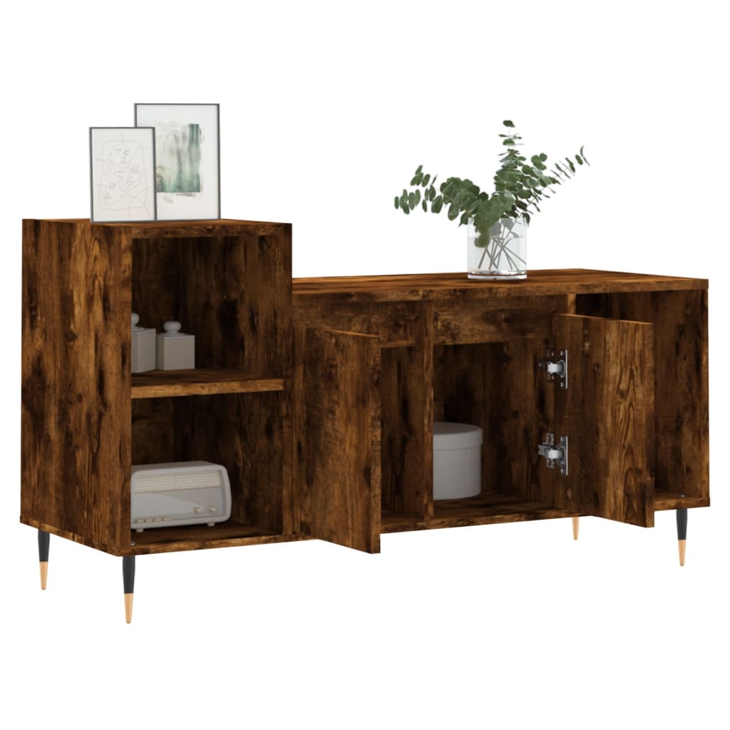 füstös tölgy színű szerelt fa TV-szekrény 100x35x55 cm