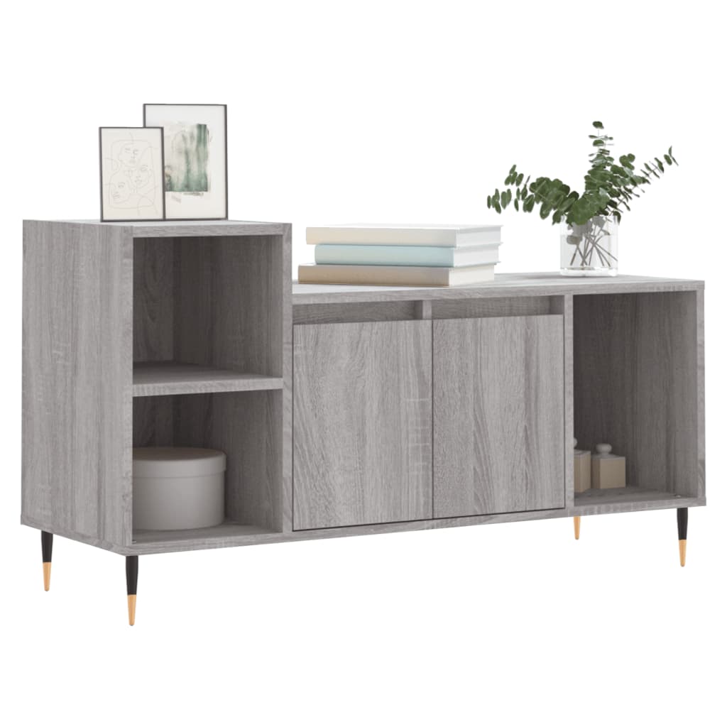 szürke sonoma színű szerelt fa TV-szekrény 100x35x55 cm