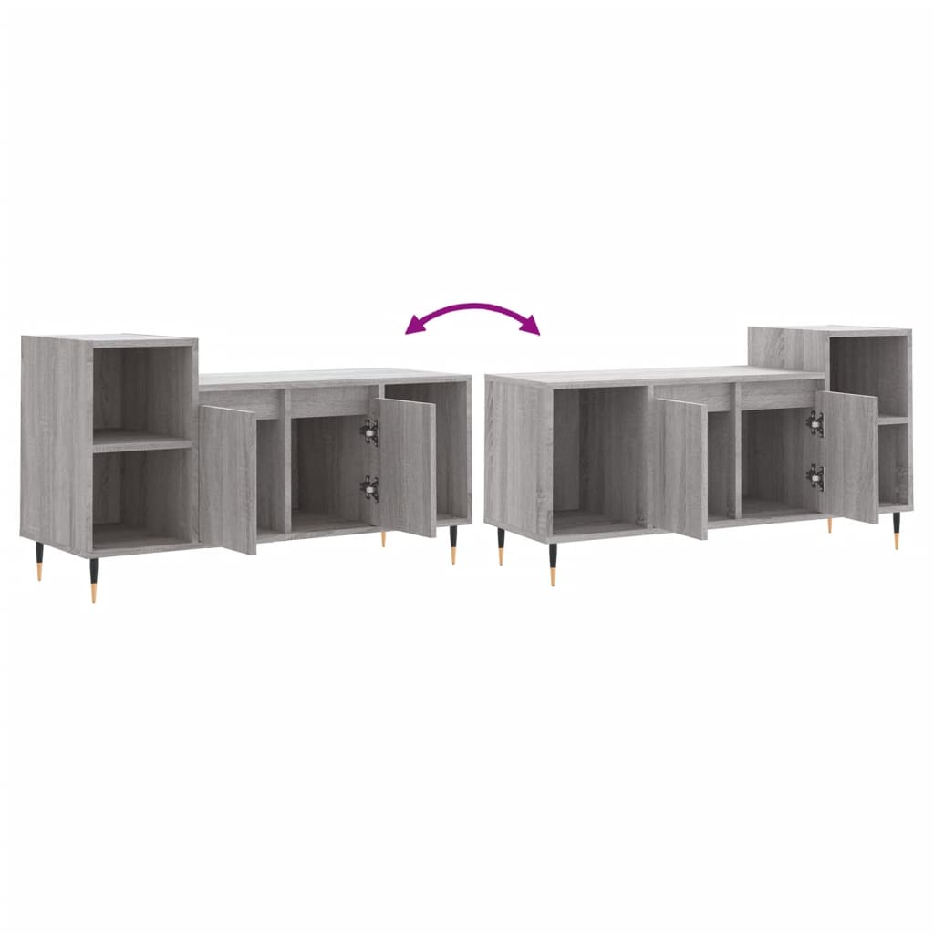 szürke sonoma színű szerelt fa TV-szekrény 100x35x55 cm