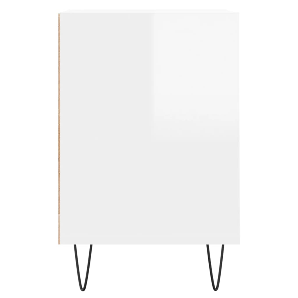 fehér magasfényű szerelt fa TV-szekrény 100x35x55 cm