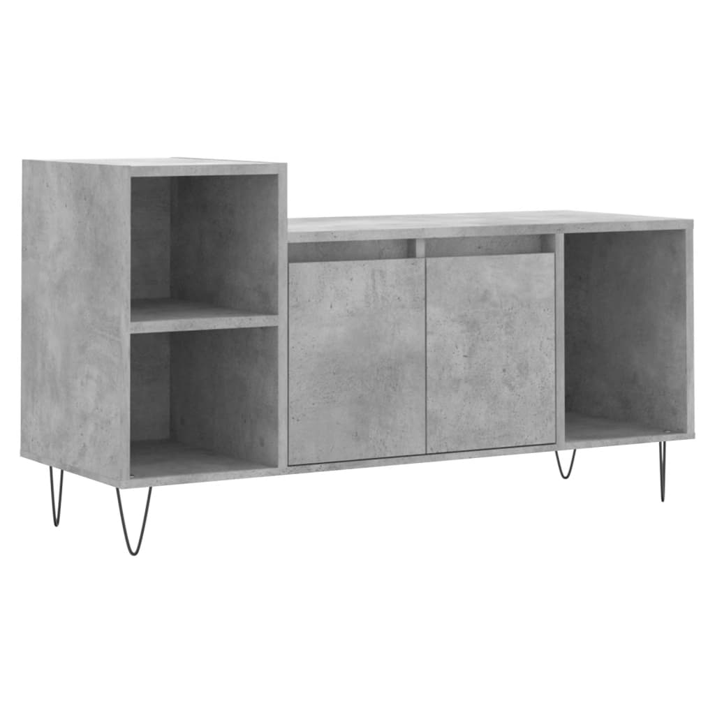 betonszürke szerelt fa TV-szekrény 100 x 35 x 55 cm