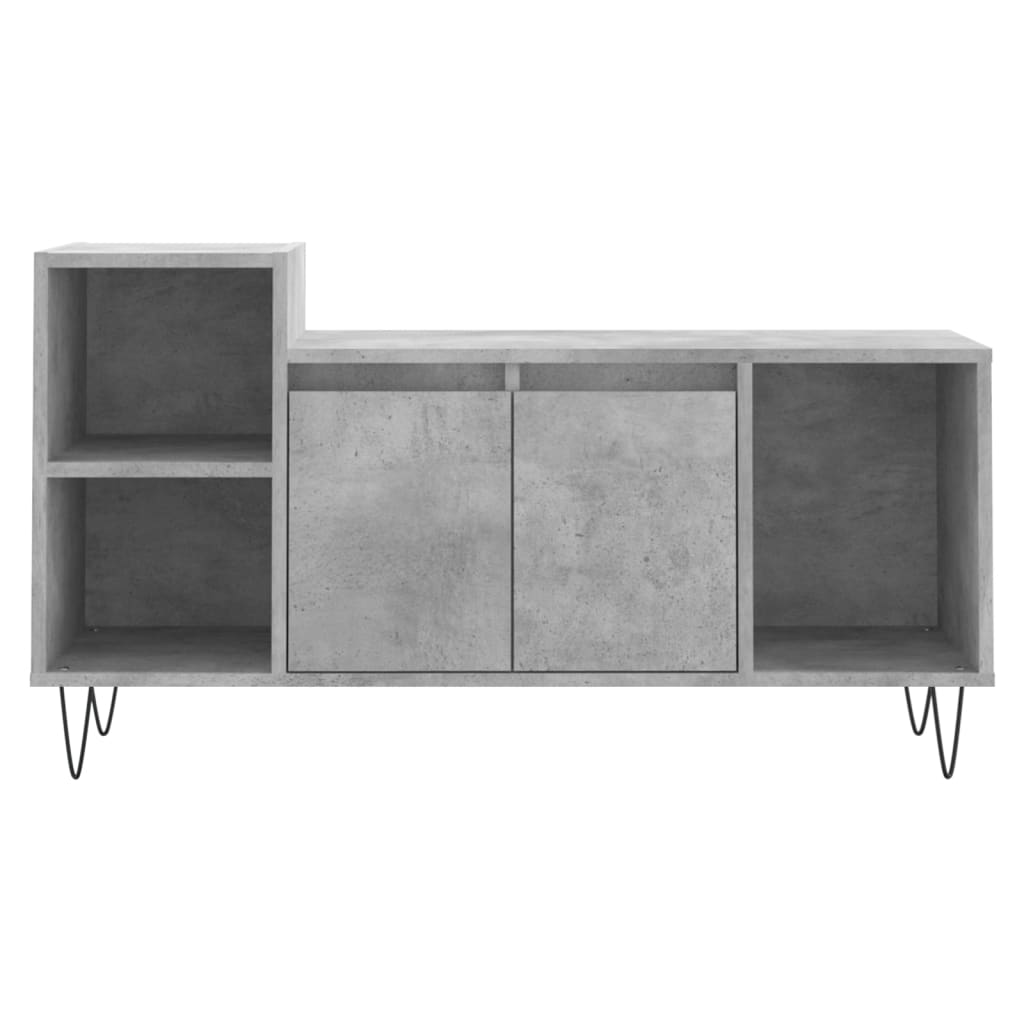 betonszürke szerelt fa TV-szekrény 100 x 35 x 55 cm