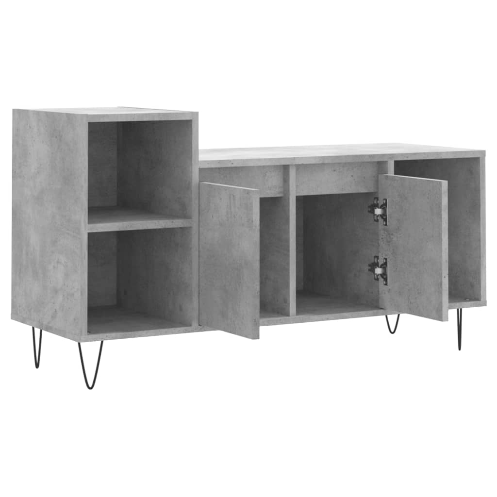 betonszürke szerelt fa TV-szekrény 100 x 35 x 55 cm