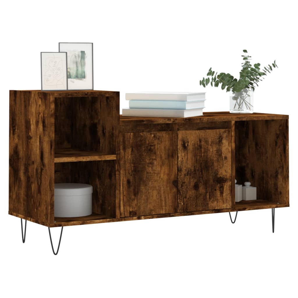füstös tölgy színű szerelt fa TV-szekrény 100x35x55 cm