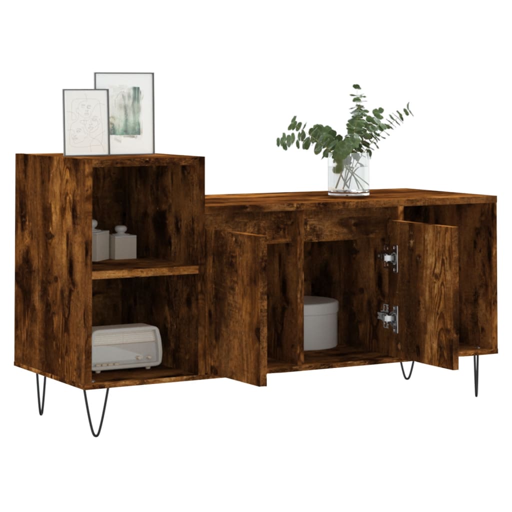 füstös tölgy színű szerelt fa TV-szekrény 100x35x55 cm