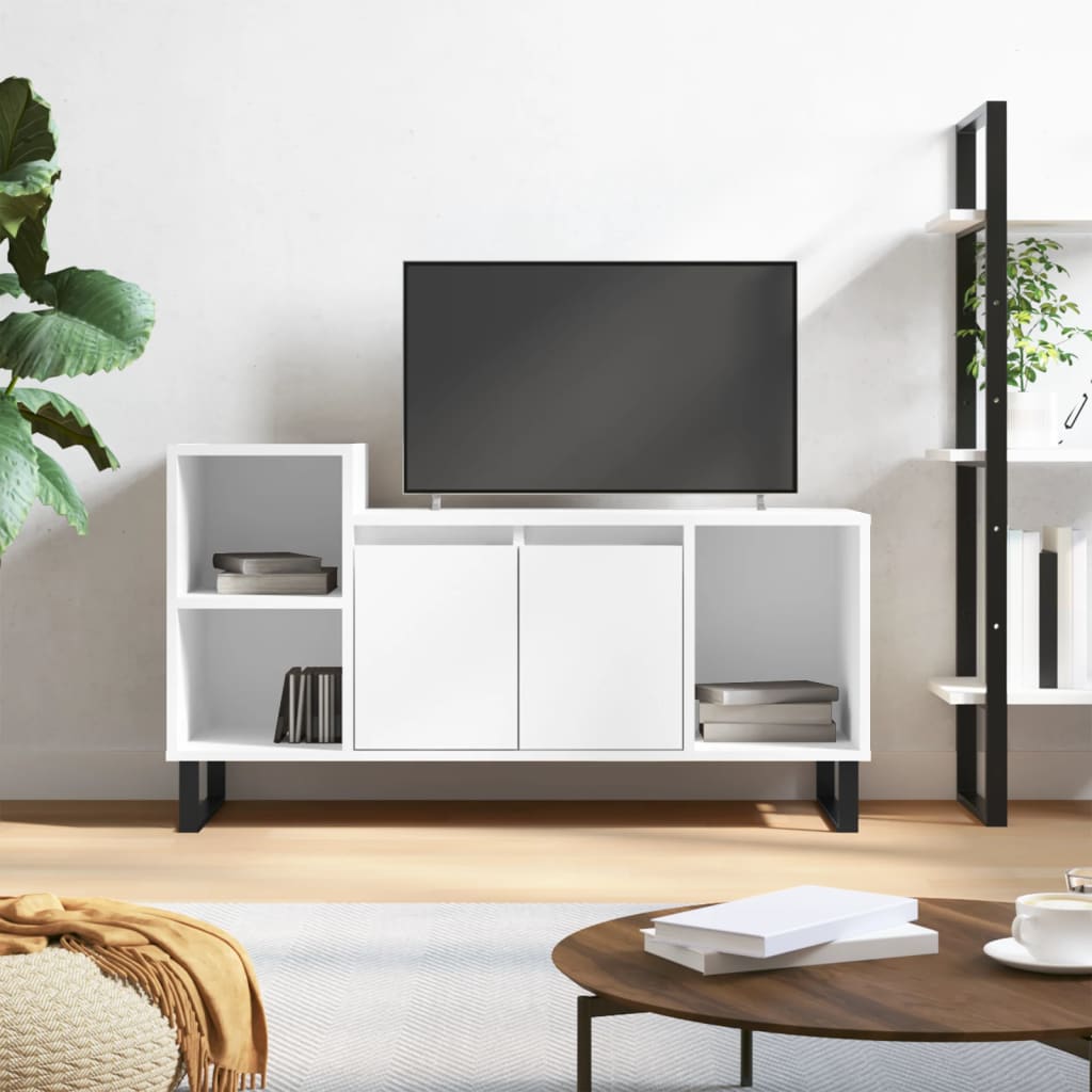 fehér szerelt fa TV-szekrény 100x35x55 cm
