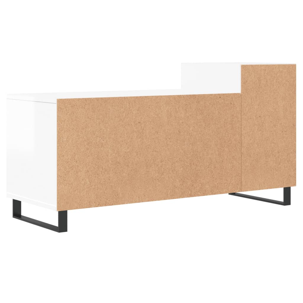 fehér magasfényű szerelt fa TV-szekrény 100x35x55 cm