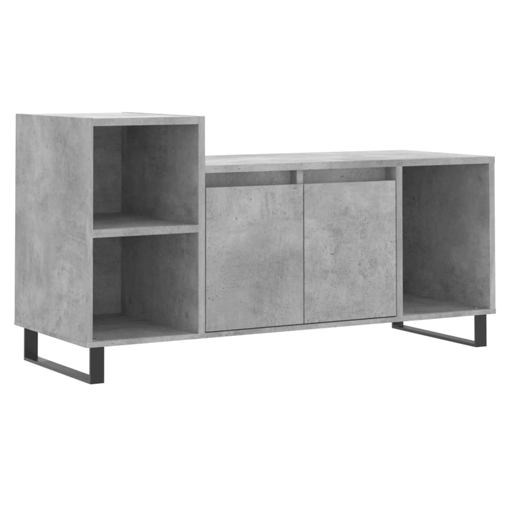 betonszürke szerelt fa TV-szekrény 100 x 35 x 55 cm