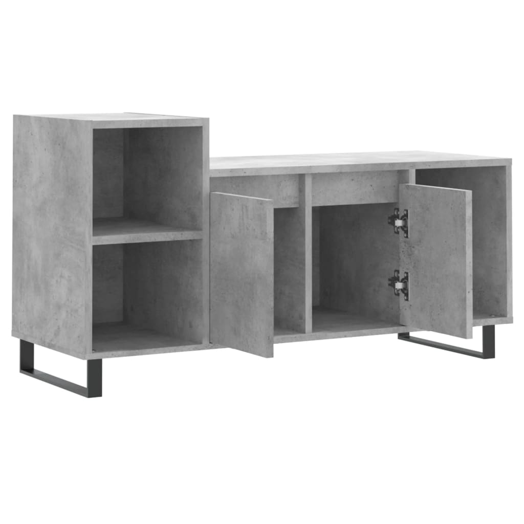 betonszürke szerelt fa TV-szekrény 100 x 35 x 55 cm