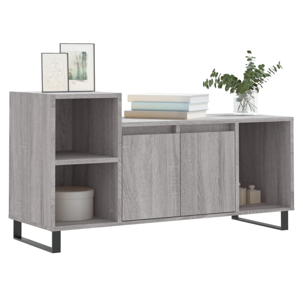 szürke sonoma színű szerelt fa TV-szekrény 100x35x55 cm