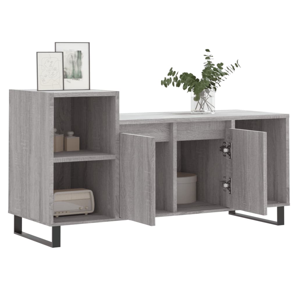 szürke sonoma színű szerelt fa TV-szekrény 100x35x55 cm