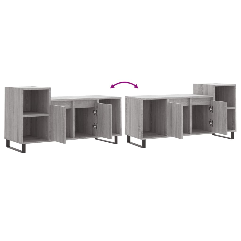 szürke sonoma színű szerelt fa TV-szekrény 100x35x55 cm