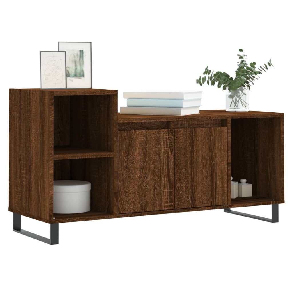 barna tölgyszínű szerelt fa TV-szekrény 100x35x55 cm
