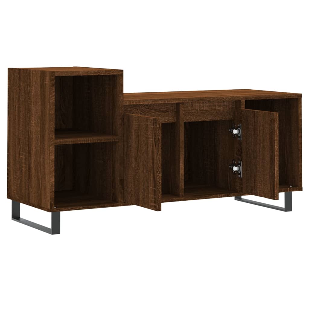 barna tölgyszínű szerelt fa TV-szekrény 100x35x55 cm