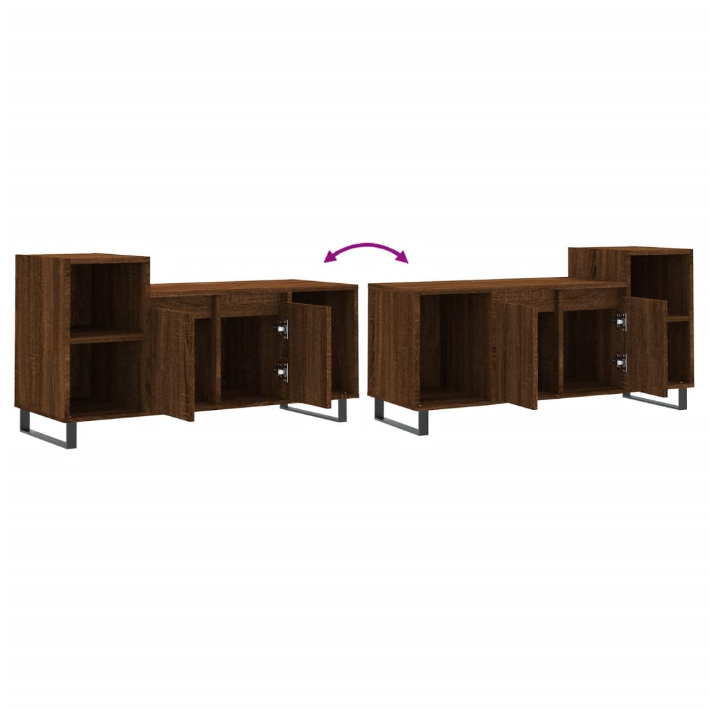 barna tölgyszínű szerelt fa TV-szekrény 100x35x55 cm