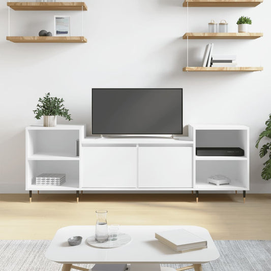 fehér szerelt fa TV-szekrény 160 x 35 x 55 cm