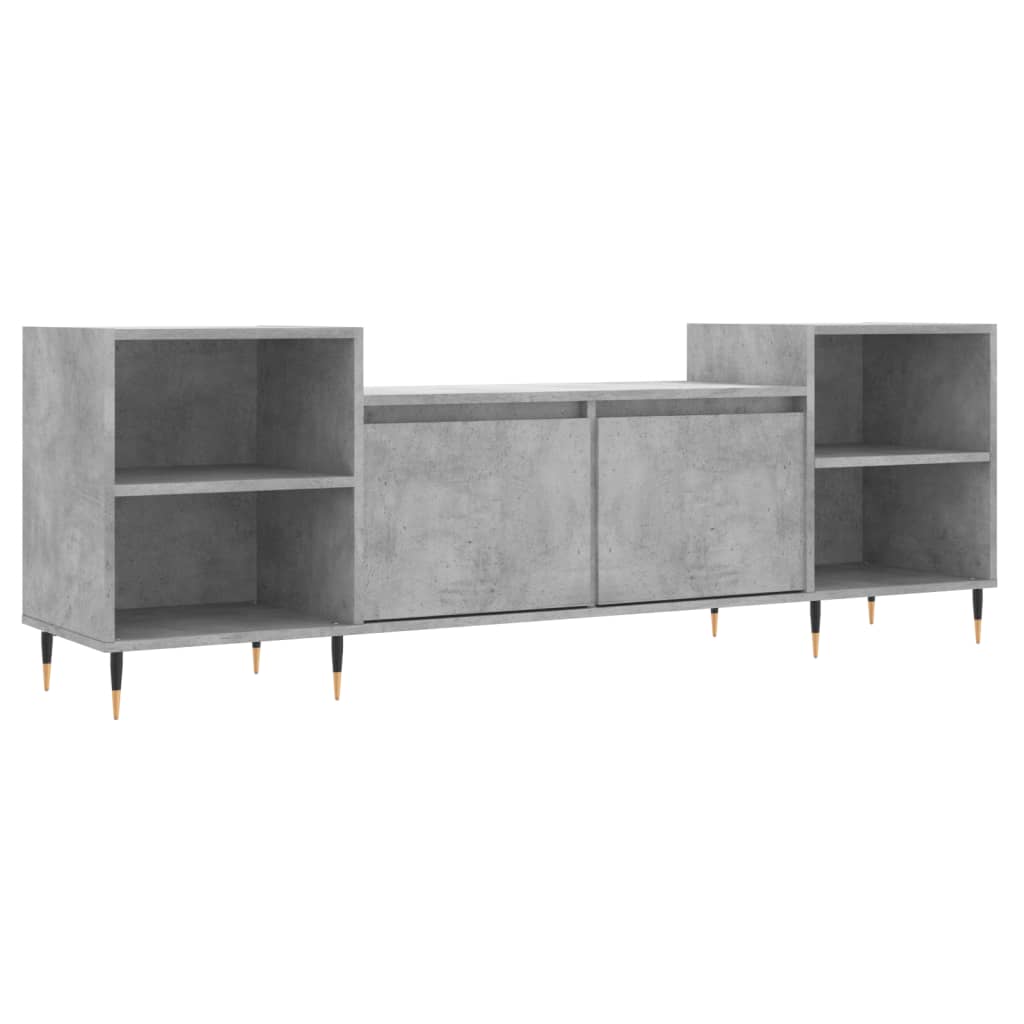 betonszürke szerelt fa TV-szekrény 160x35x55 cm