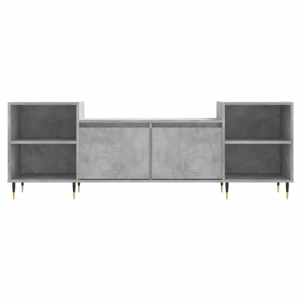 betonszürke szerelt fa TV-szekrény 160x35x55 cm