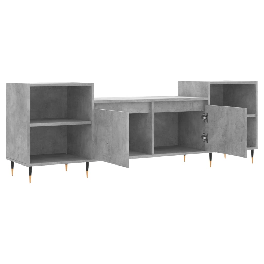betonszürke szerelt fa TV-szekrény 160x35x55 cm