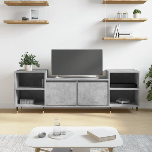 betonszürke szerelt fa TV-szekrény 160x35x55 cm