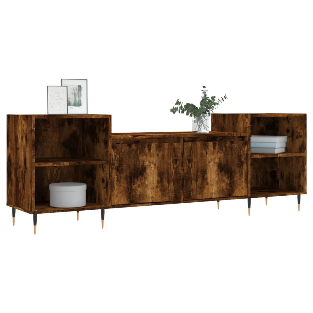 füstös tölgy színű szerelt fa TV-szekrény 160x35x55 cm