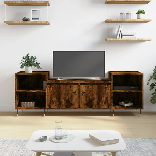 füstös tölgy színű szerelt fa TV-szekrény 160x35x55 cm