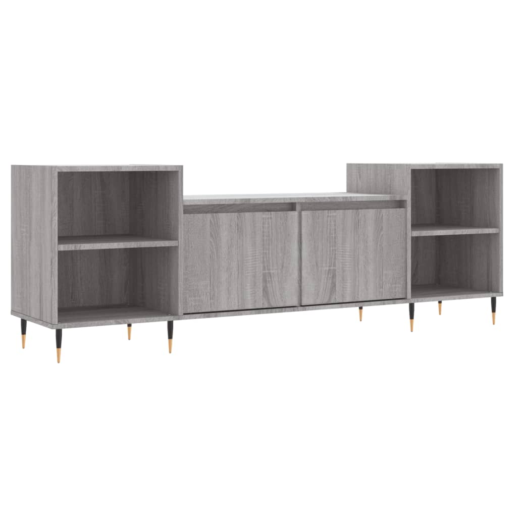 szürke sonoma színű szerelt fa TV-szekrény 160x35x55 cm