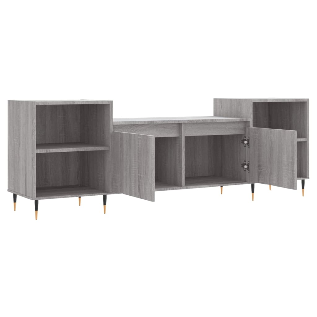 szürke sonoma színű szerelt fa TV-szekrény 160x35x55 cm