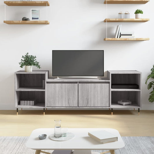 szürke sonoma színű szerelt fa TV-szekrény 160x35x55 cm
