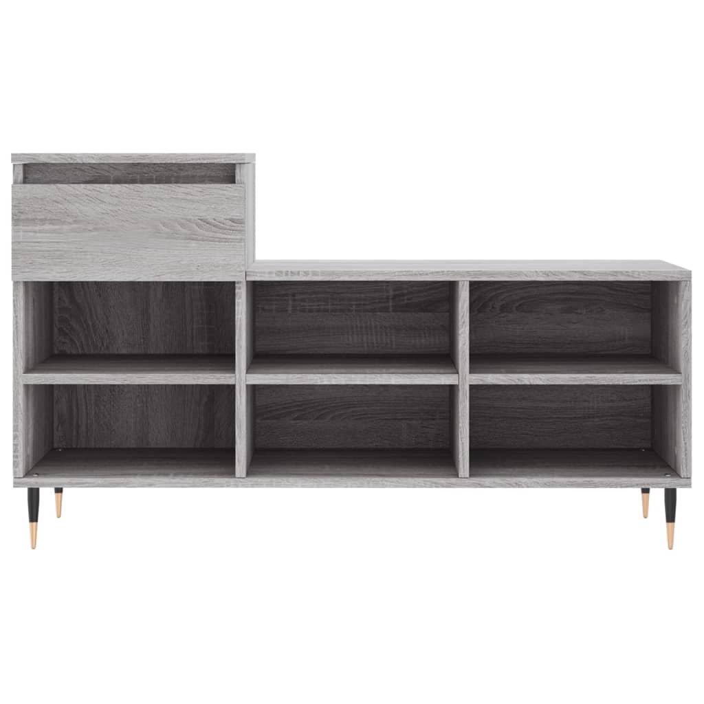szürke sonoma színű szerelt fa cipősszekrény 102x36x60 cm