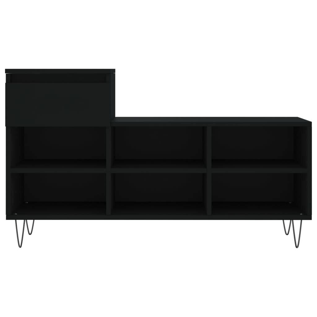 fekete szerelt fa cipősszekrény 102x36x60 cm