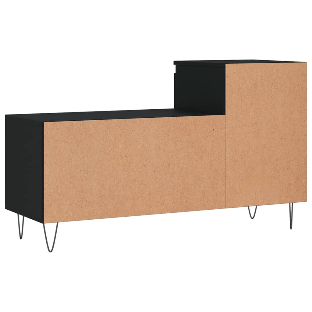 fekete szerelt fa cipősszekrény 102x36x60 cm