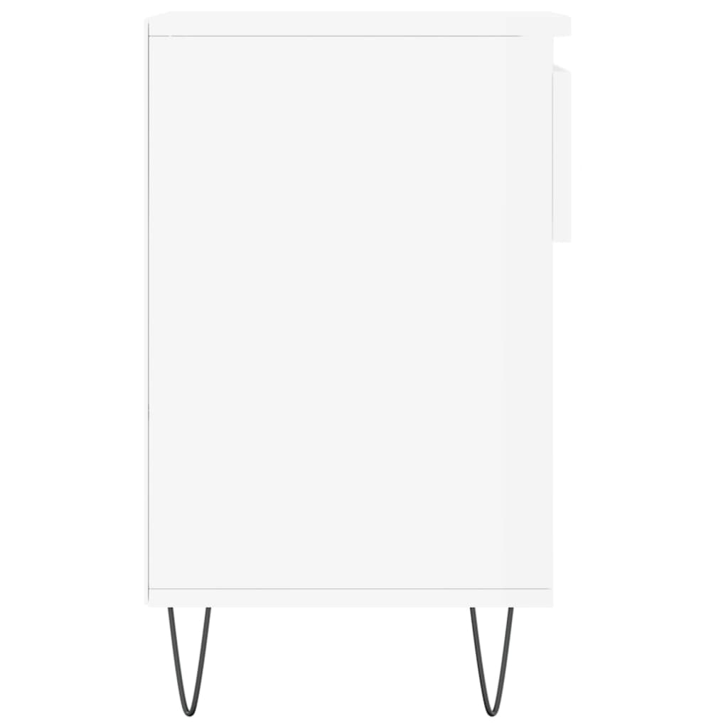 magasfényű fehér szerelt fa cipősszekrény 102x36x60 cm