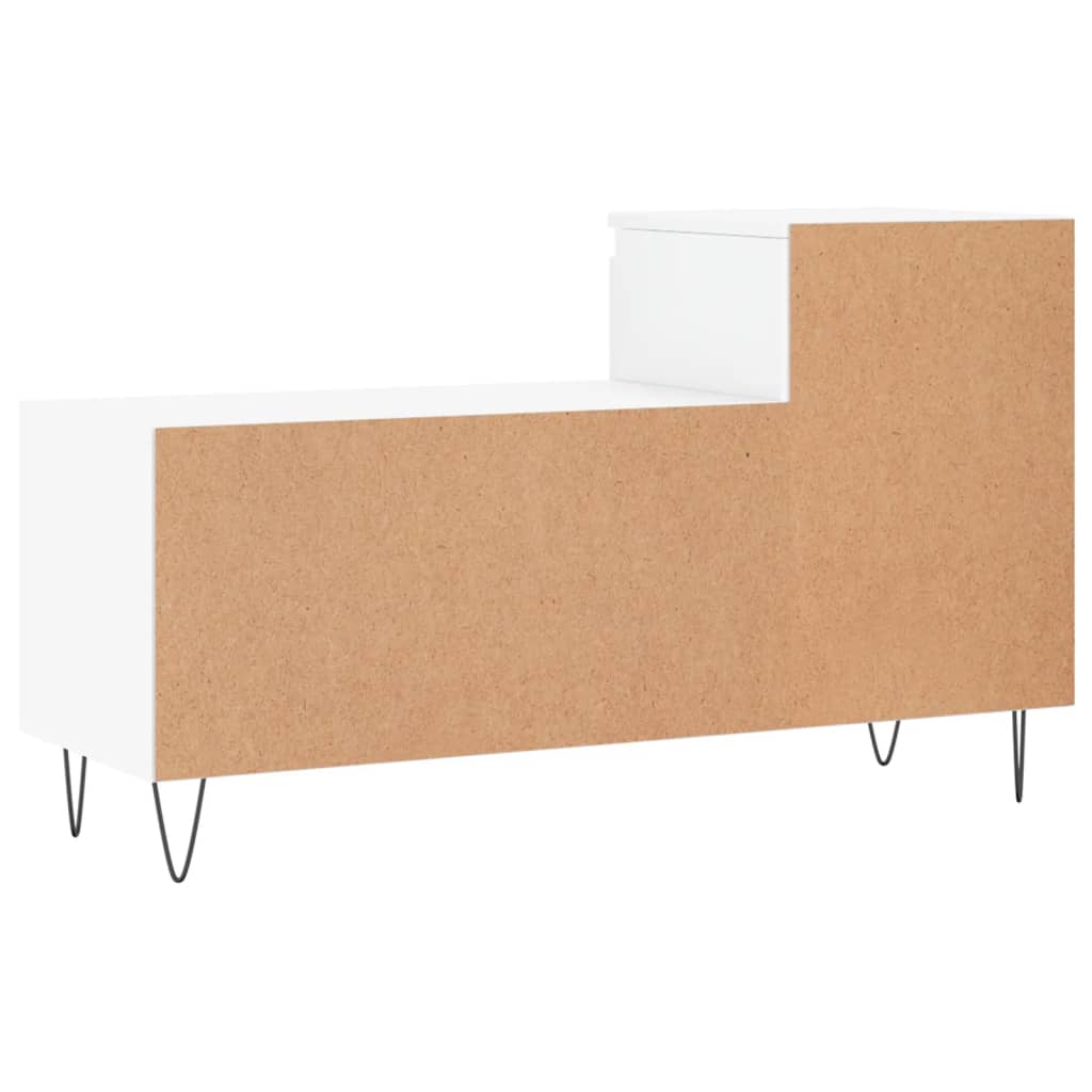 magasfényű fehér szerelt fa cipősszekrény 102x36x60 cm