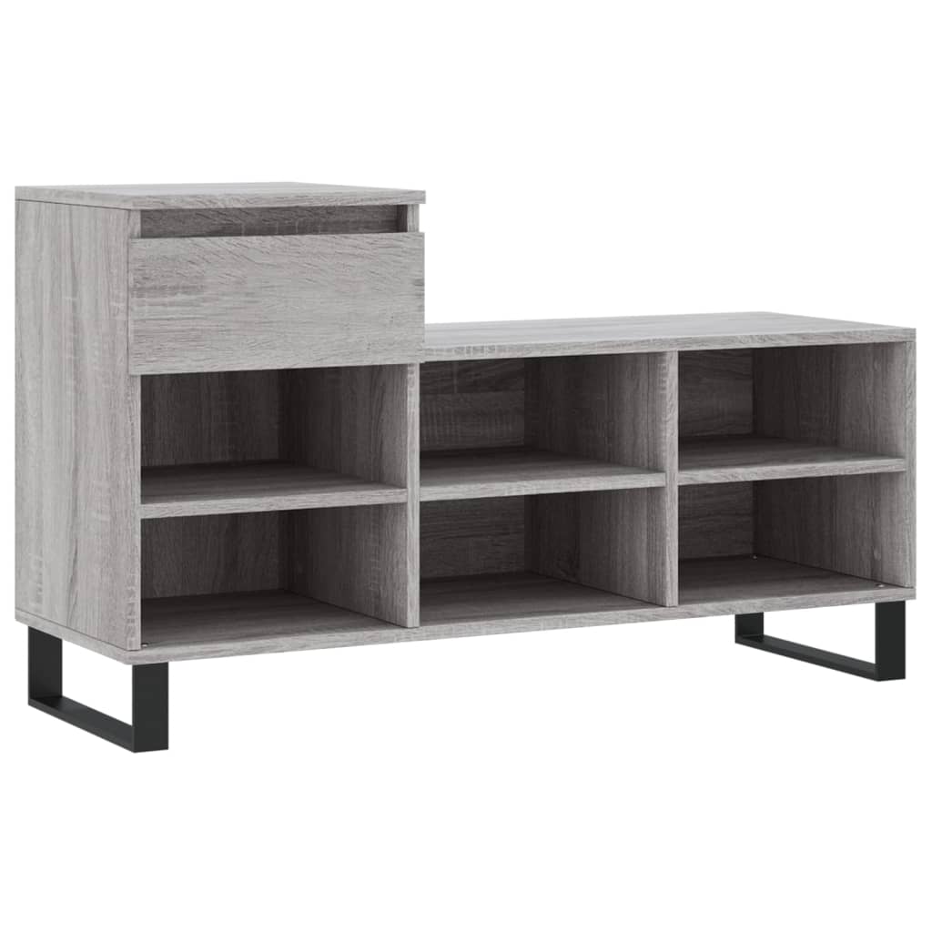 szürke sonoma színű szerelt fa cipősszekrény 102x36x60 cm