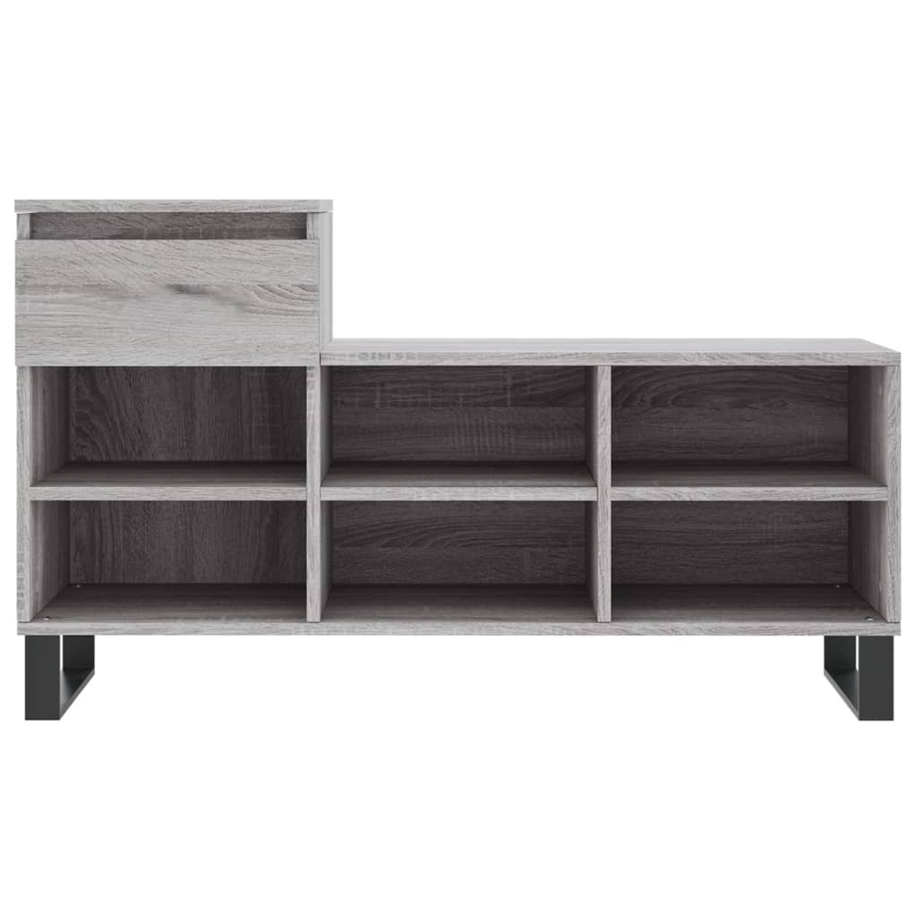 szürke sonoma színű szerelt fa cipősszekrény 102x36x60 cm