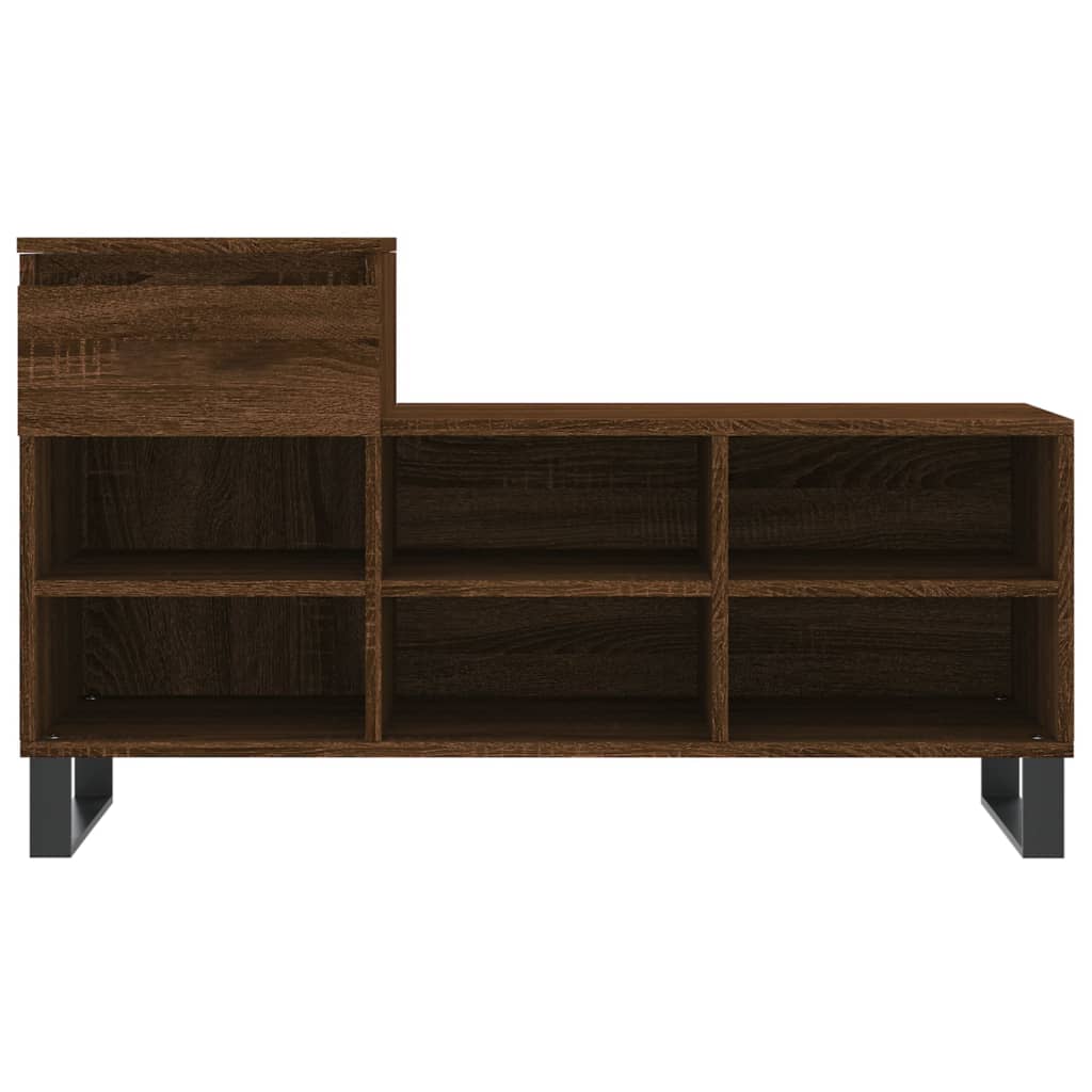 barna tölgyszínű szerelt fa cipősszekrény 102x36x60 cm