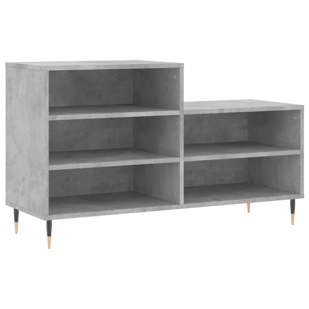 betonszürke szerelt fa cipőszekrény 102x36x60 cm