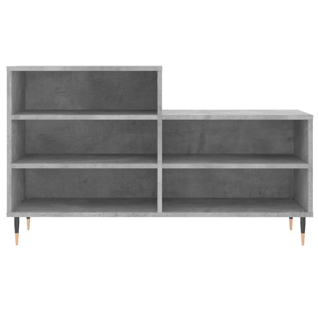 betonszürke szerelt fa cipőszekrény 102x36x60 cm