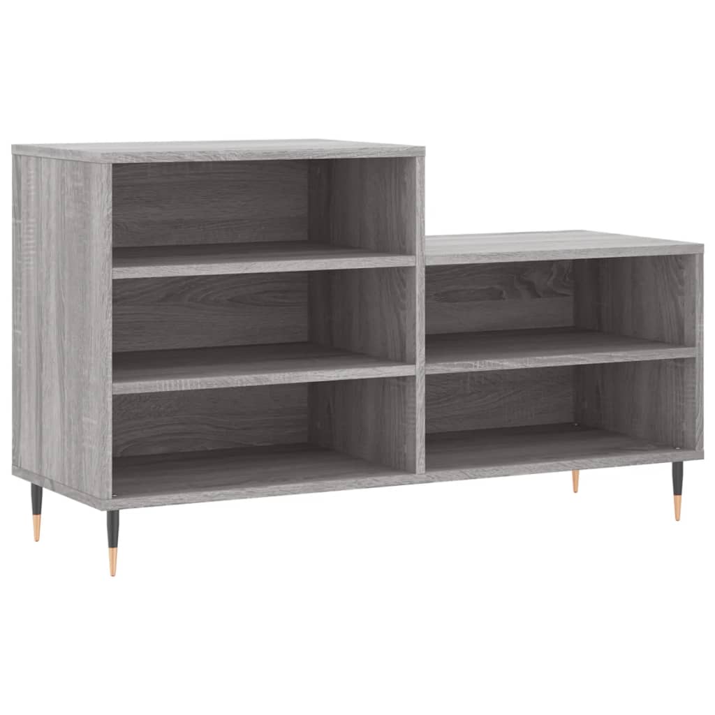 szürke sonoma színű szerelt fa cipősszekrény 102x36x60 cm